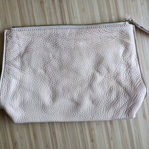 G.I.L.I. Italian Leather Pick-Stitch Pouch Blush